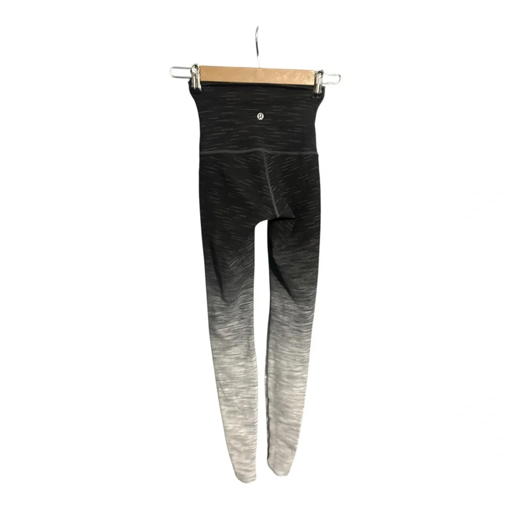 Lululemon Wunder Under High Rise Ombre Leggings Black White Size 2